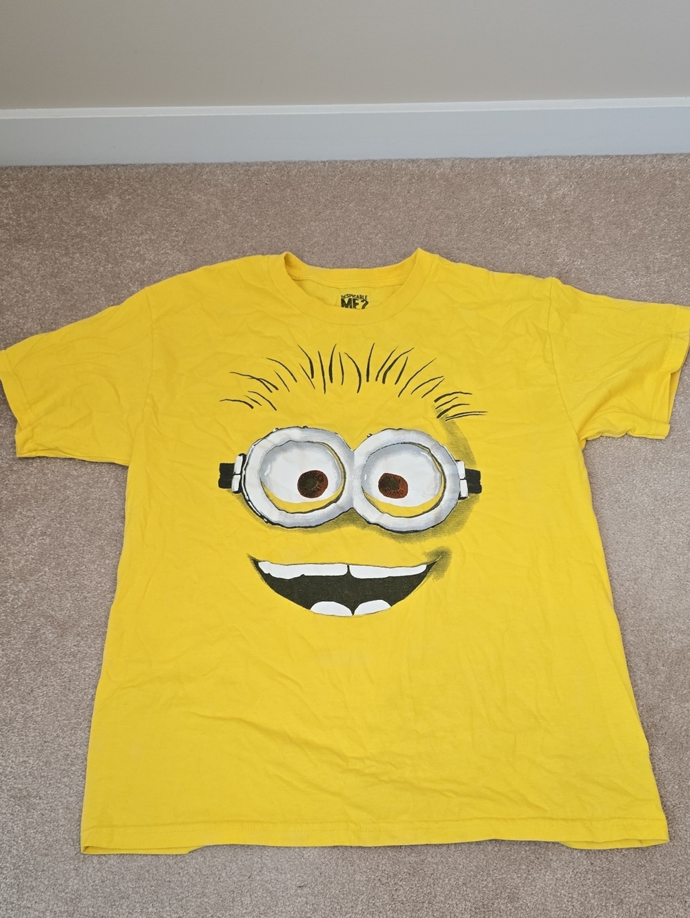 Official Despicable Me Minion Big Face Graphic T-Shirt - Yellow